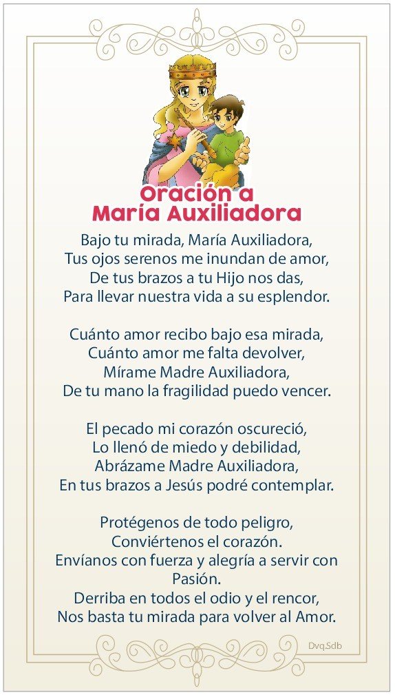 AUXILIO DE LOS CRISTIANOS. ORACIÓN